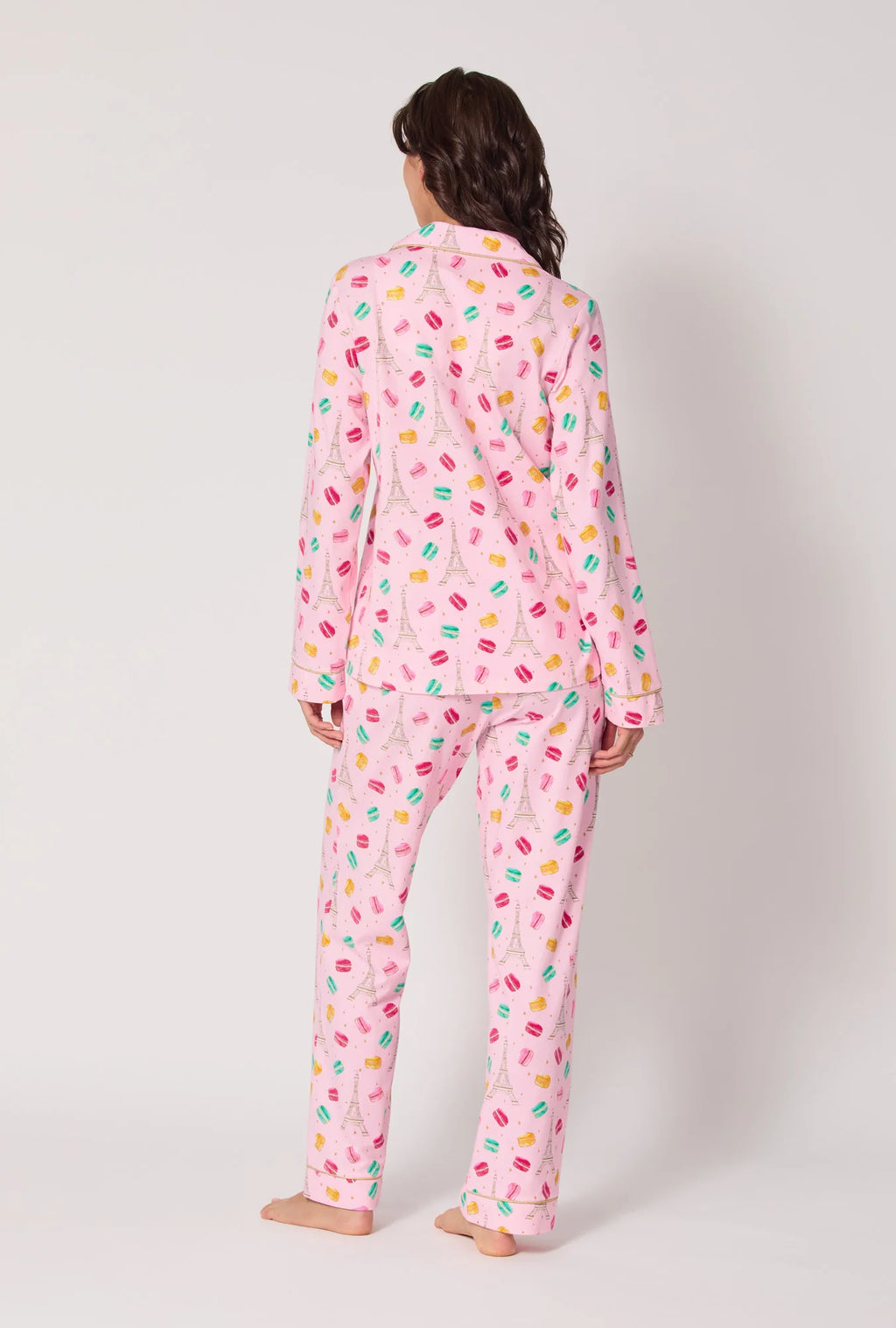 EIFFEL FOR YOU LONG SLEEVE CLASSIC STRETCH JERSEY PJ SET