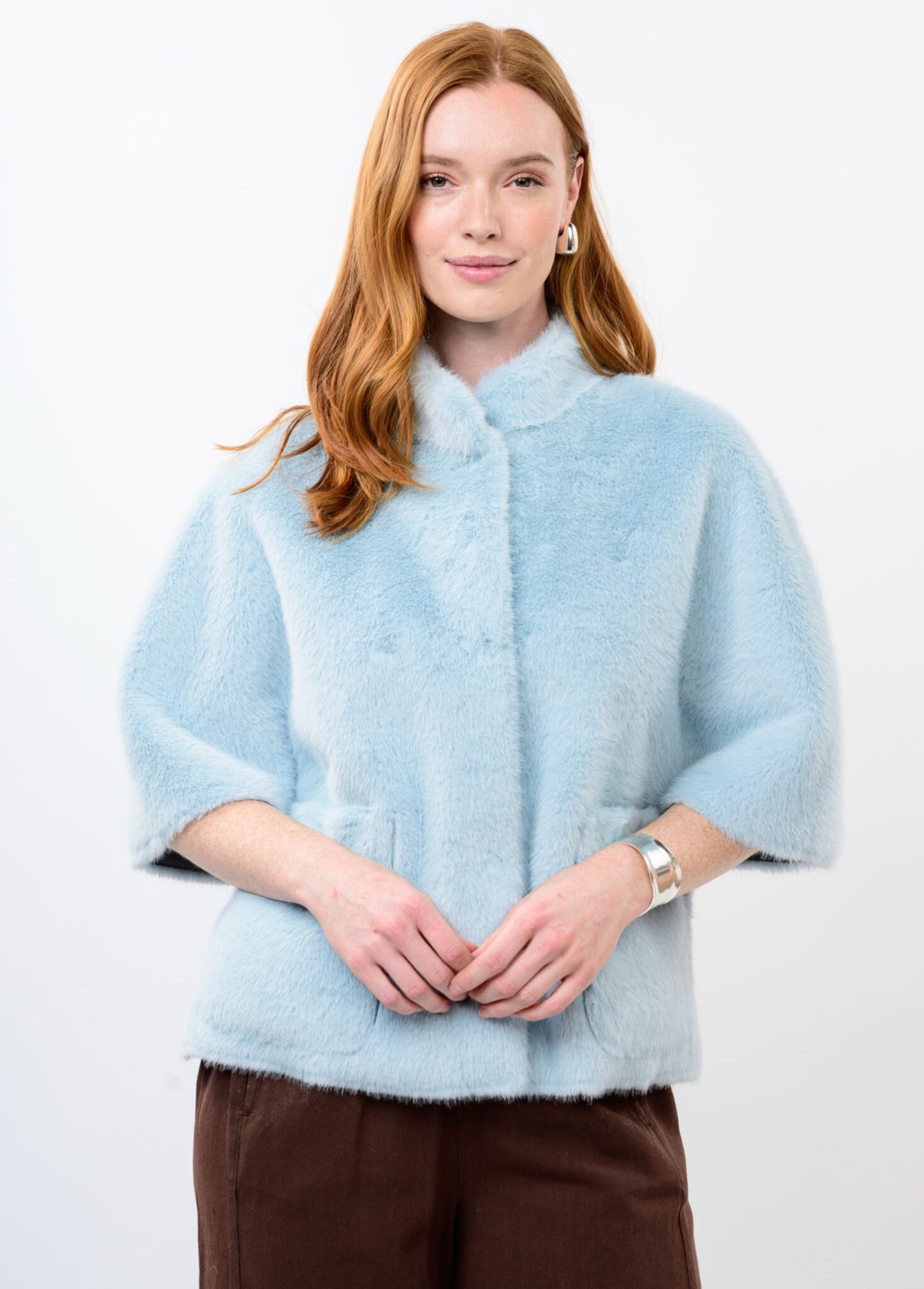 Ivy Jane Faux Fur Jacket Blue