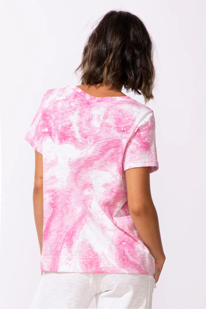 Peruvian Cotton Ocean Marble Tee - Cosmo