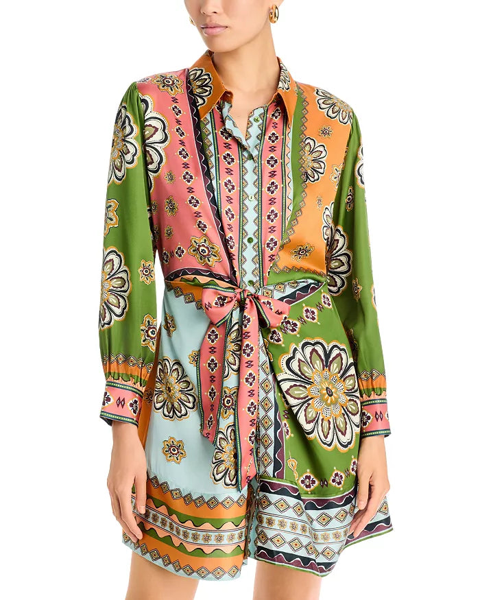Maxima Tie Waist Mini Shirt Dress
