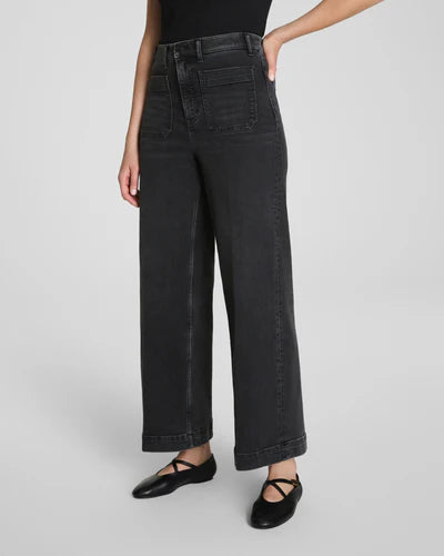 SPANXshape™ Authentic 360 Cropped Wide Leg Jeans with Patch Pockets