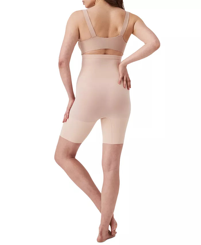 Spanx Women's High-Waisted Mid-Thigh Shaping Shorts - Nude