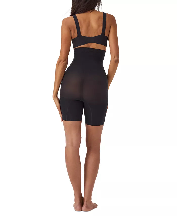Spanx High-Waisted Mid-Thigh Shaping Shorts - Black