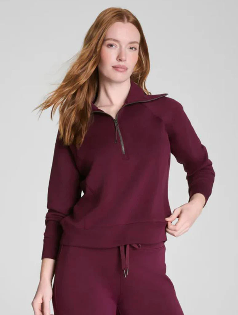 Spanx Airessentials® Half Zip - Plum Berry