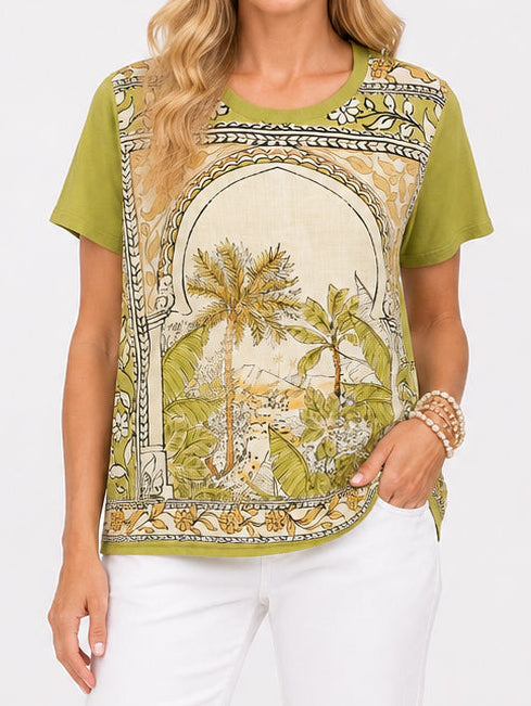 Johnny Was Mixed Media Shirt - Isolde