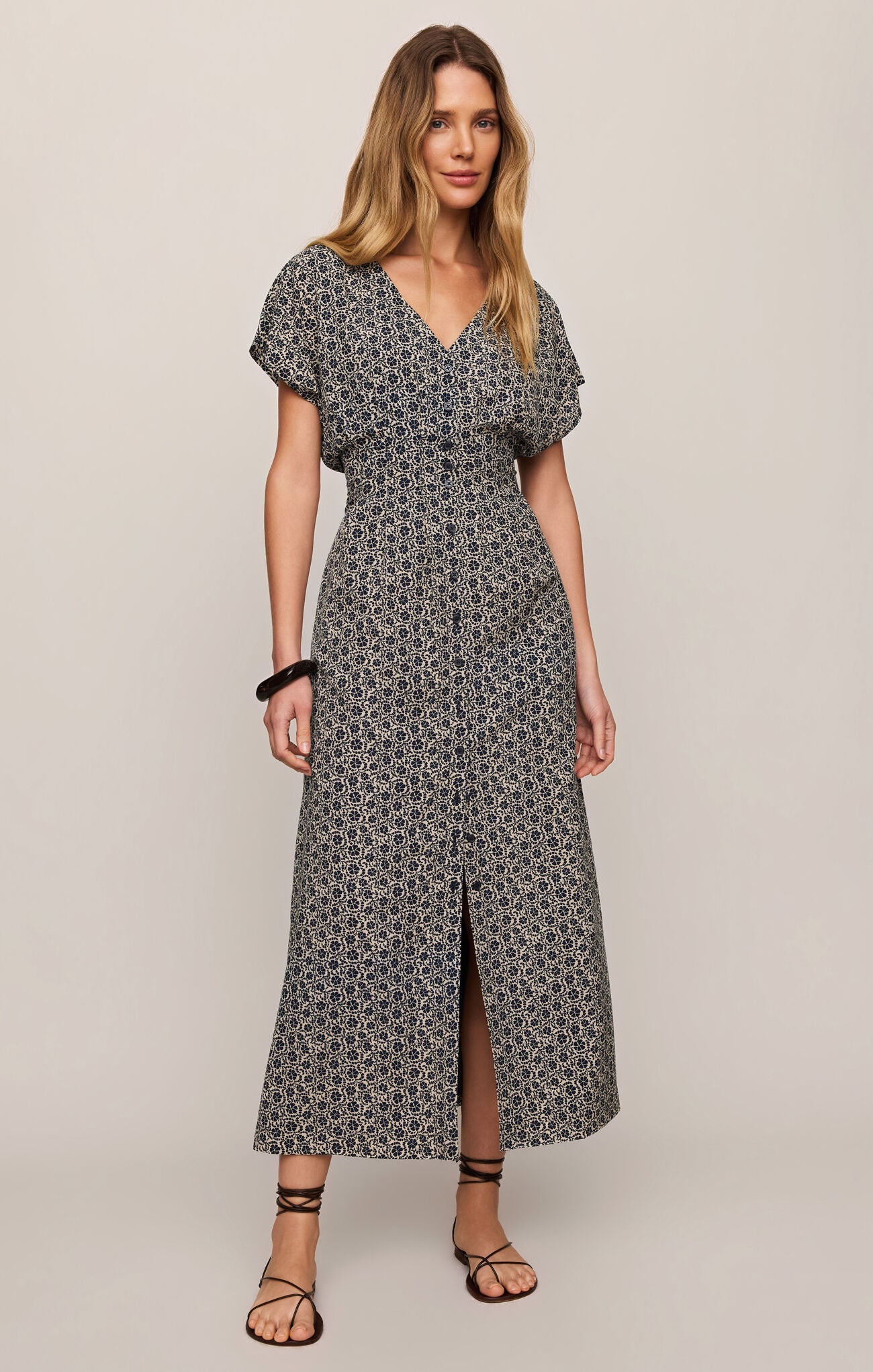 Sanna Iris Foral Midi Dress Eclipse