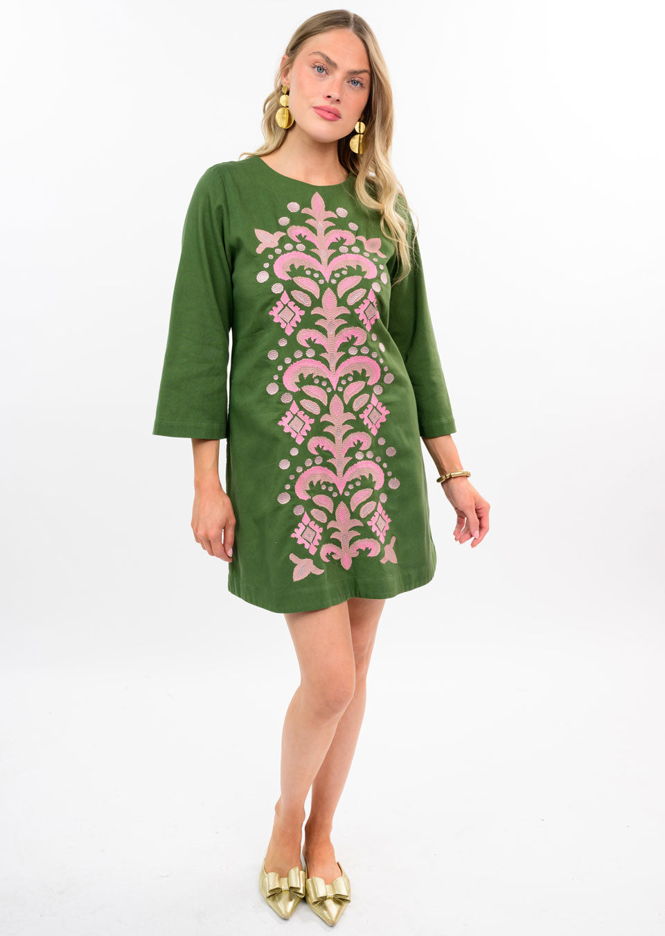 Uncle Frank Panel Embroidery Shift Dress