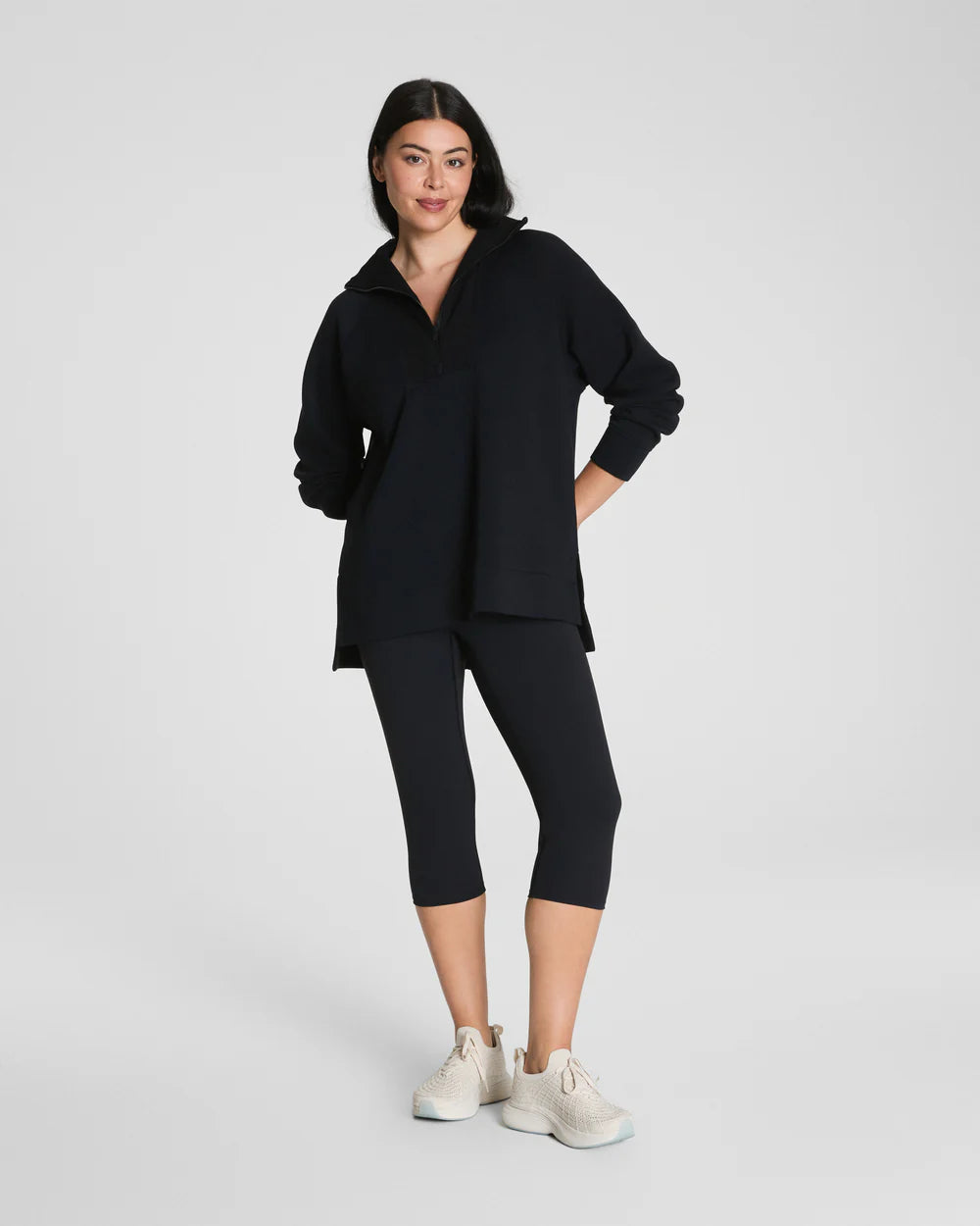 Spanx AirEssentials® Brushed Half Zip Tunic - Black
