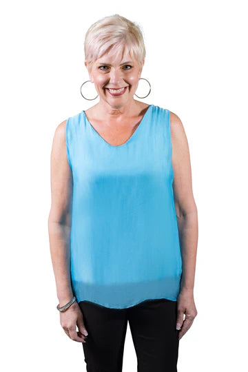 Dina Silk V-Neck Tank