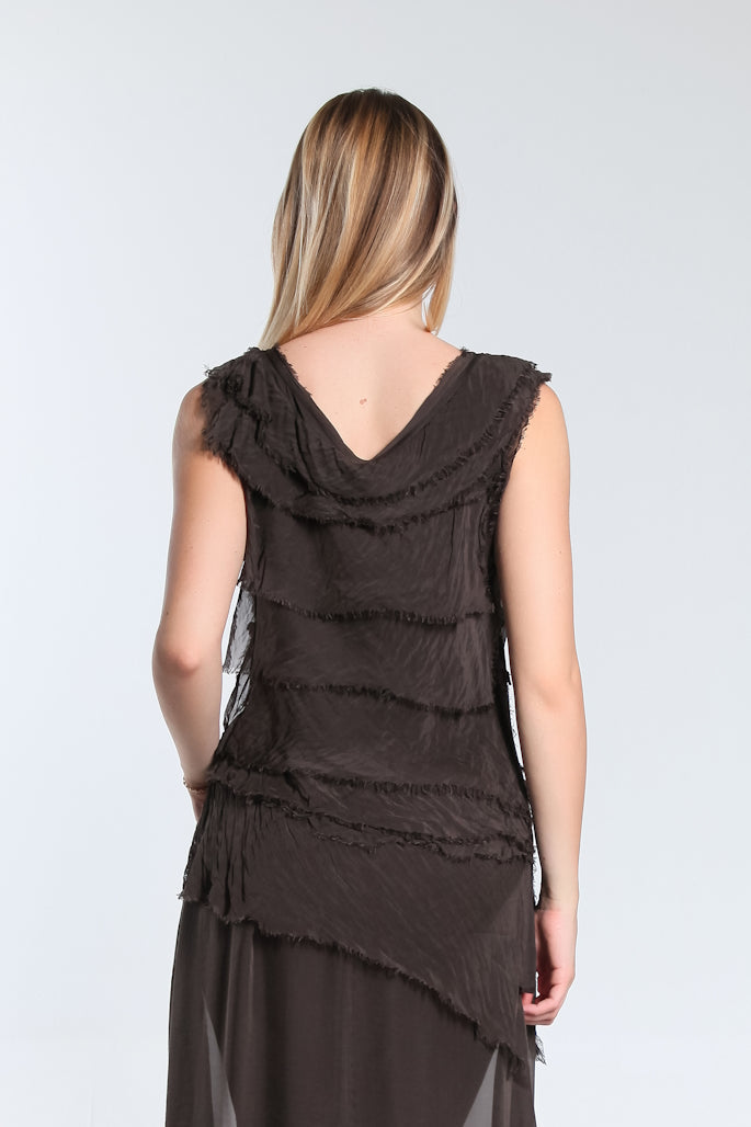 Arianna Silk Ruffle Top