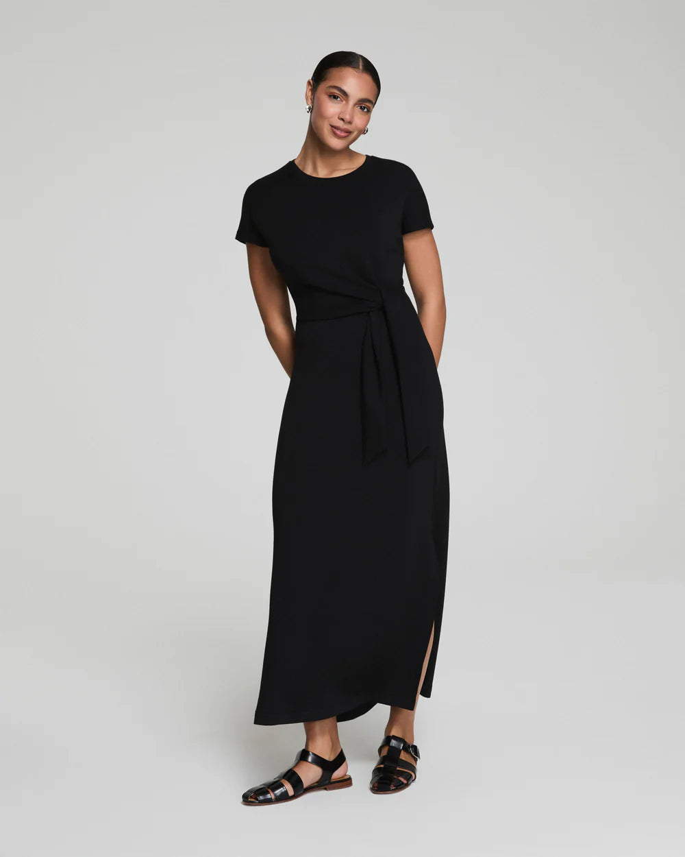 Spanx Tie Waist Maxi Dress - Black