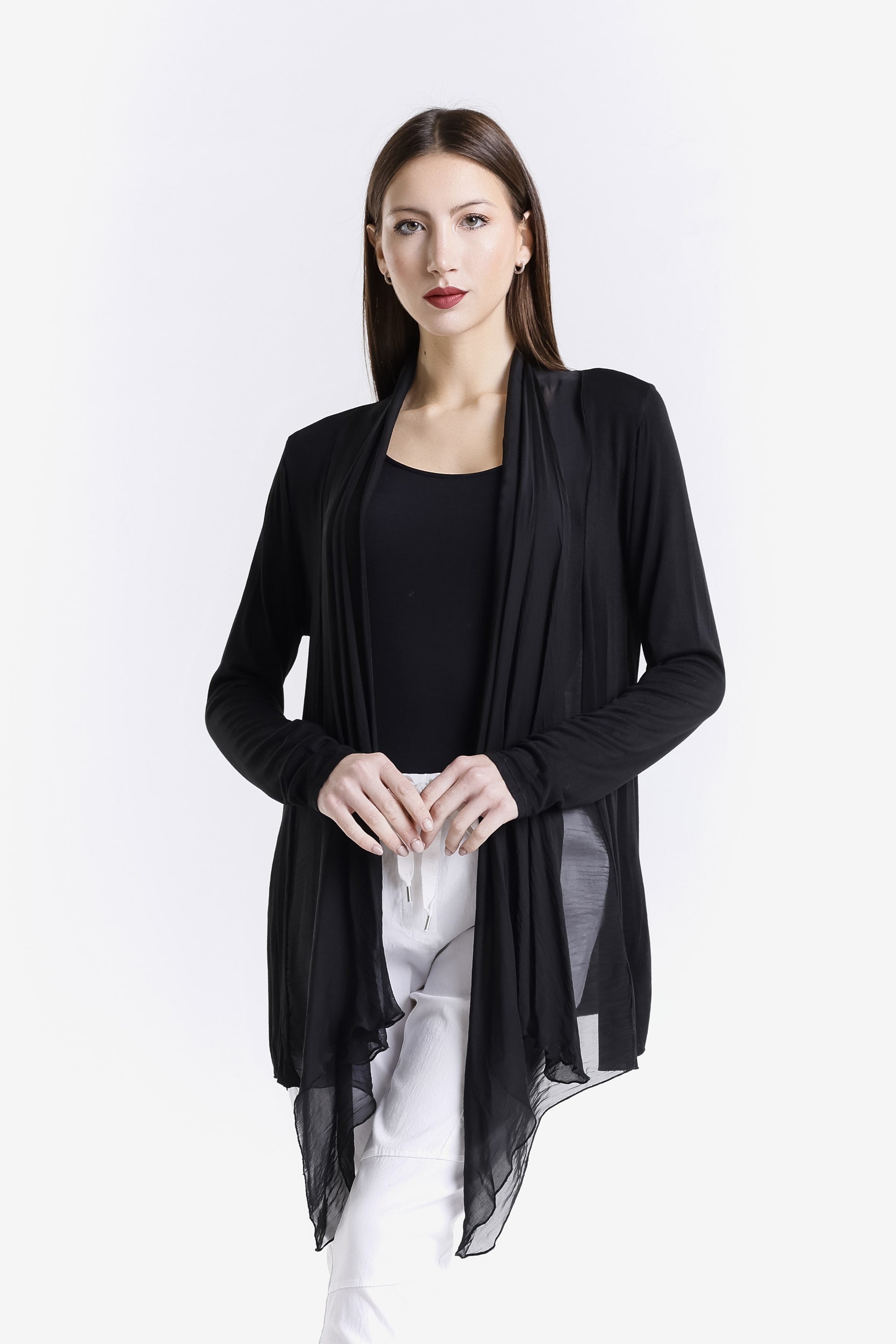Carla Open Cardi w/Silk Trim