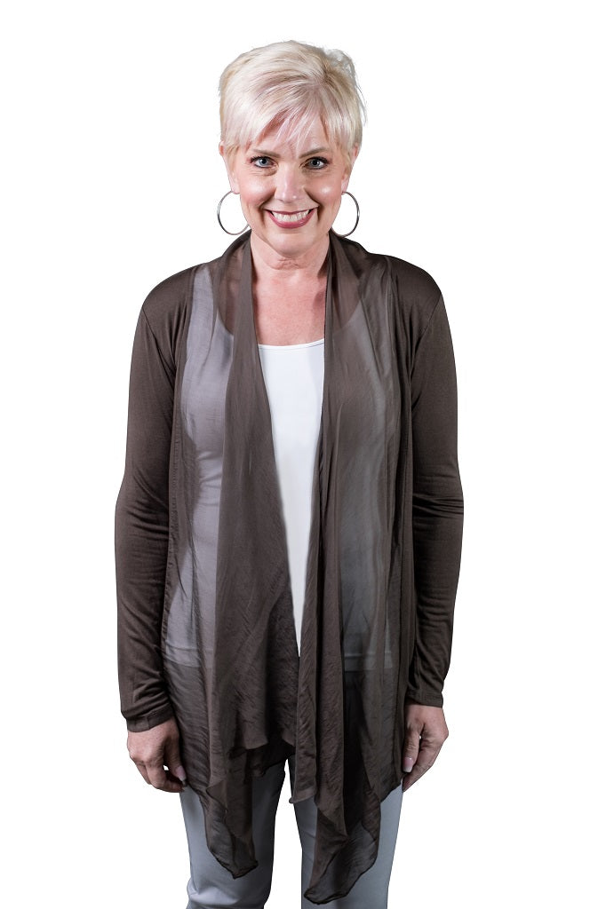 Carla Open Cardi w/Silk Trim