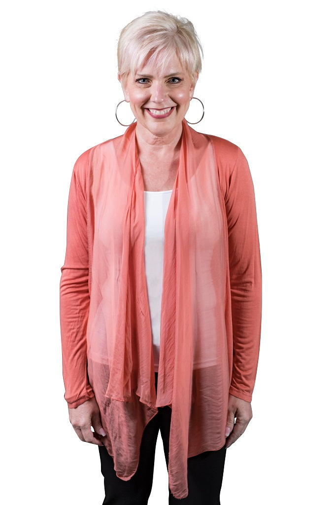 Carla Open Cardi w/Silk Trim