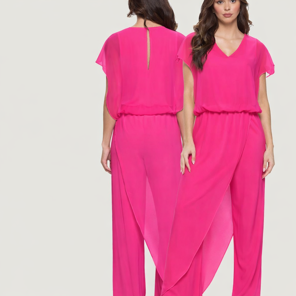 Jumpsuit With Chiffon Overlay