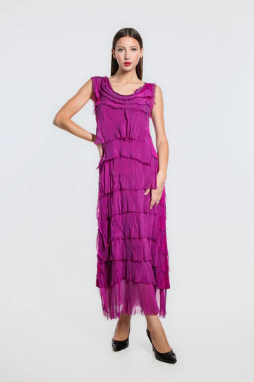 Aleena Silk Maxi Ruffle Dress