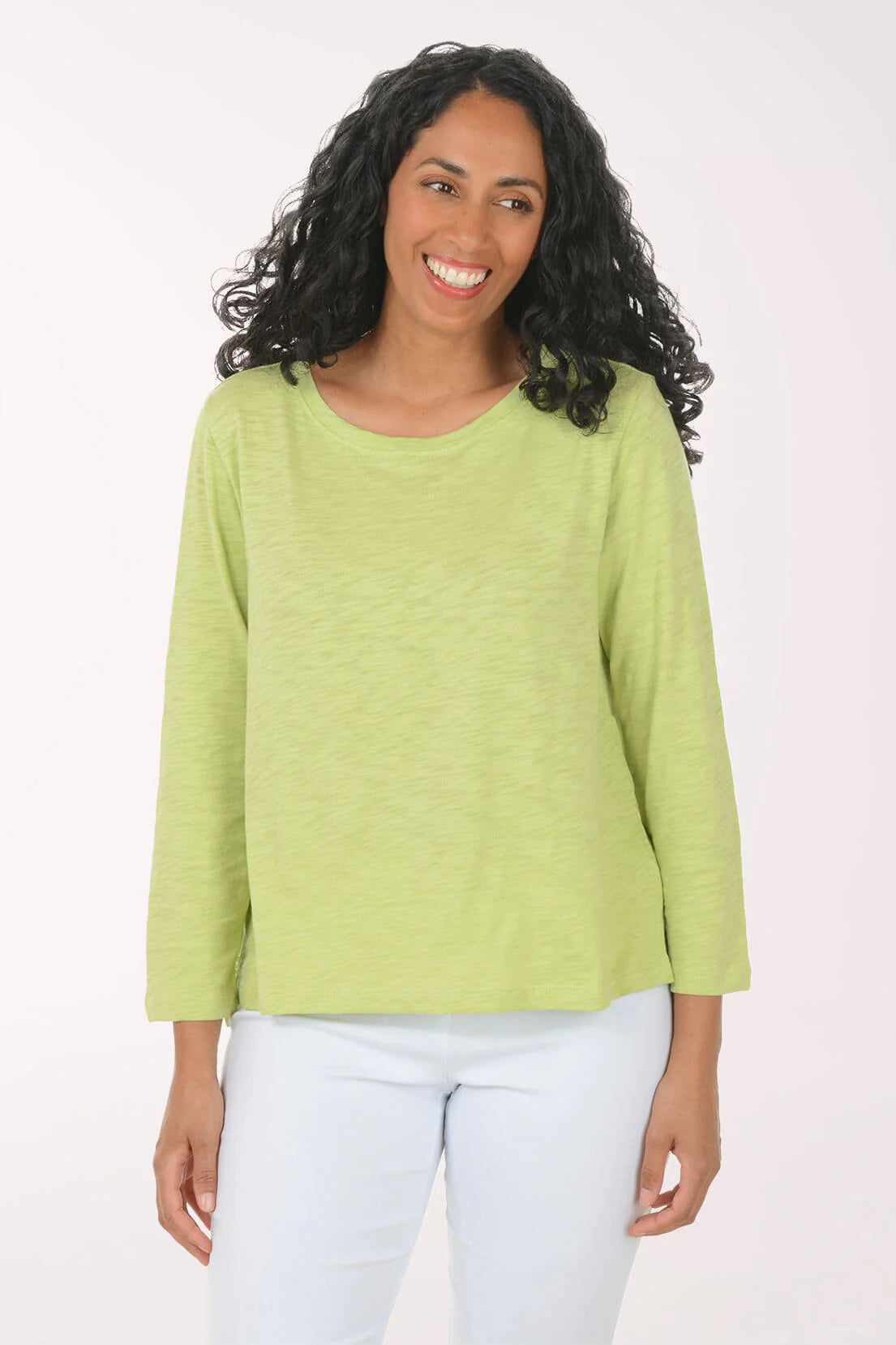 Cotton 3/4 Sleeve Top - Kiwi
