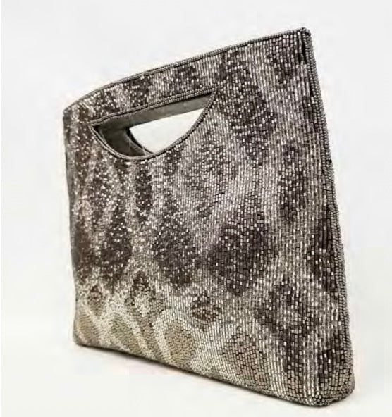 Silver and Pewter beaded clutch