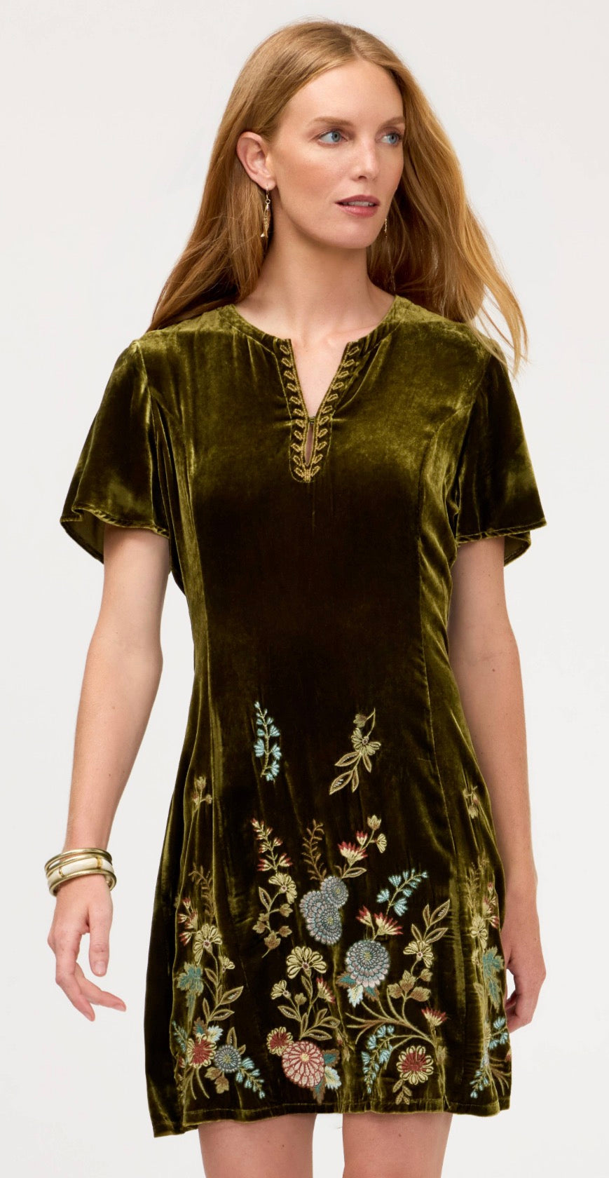 Flutter Sleeve Keyhole Dress