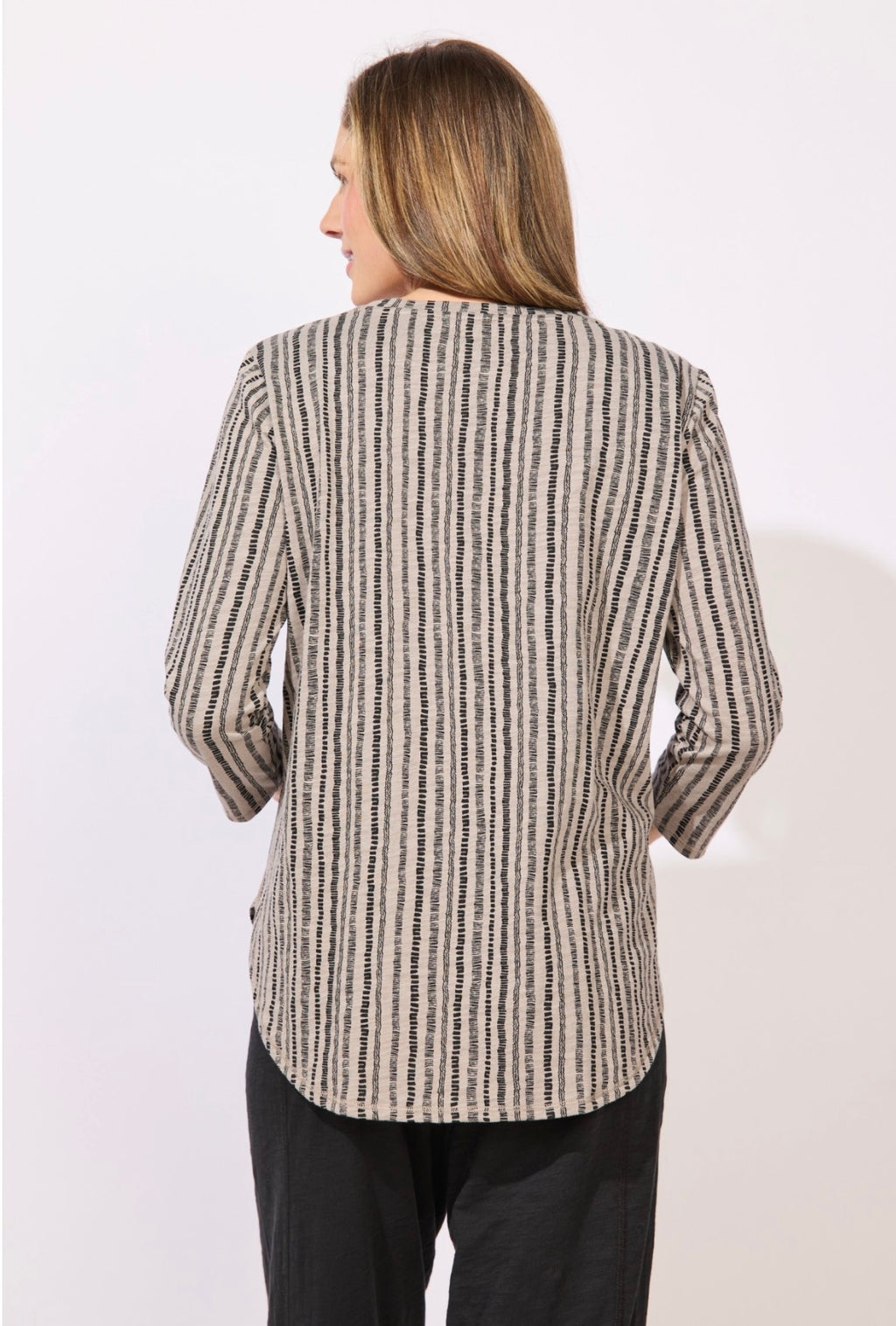 Escape Canyon Stripe High Lo Seamed Tee