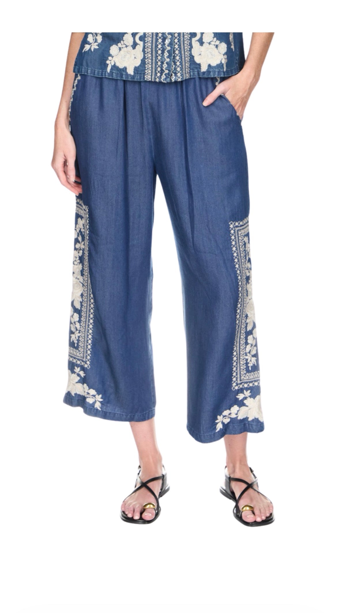 Johnny Was Cropped Paperbag Pant