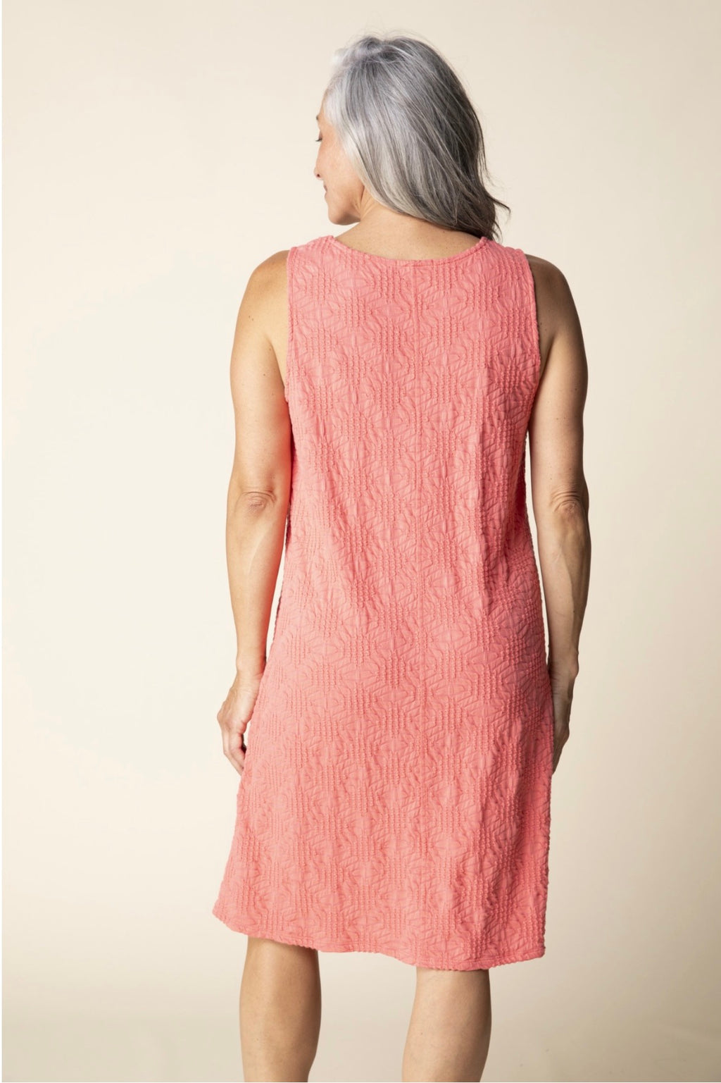 Sunburst Knit Dress - Coral