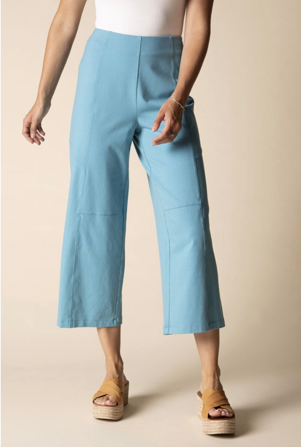 Stonewash Knit Flood Pant - Dewdrop