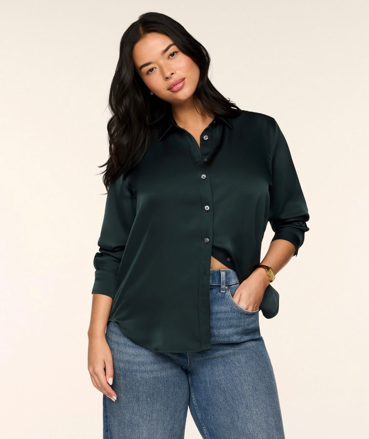 Spanx Silky Smooth Button Down Night Forest