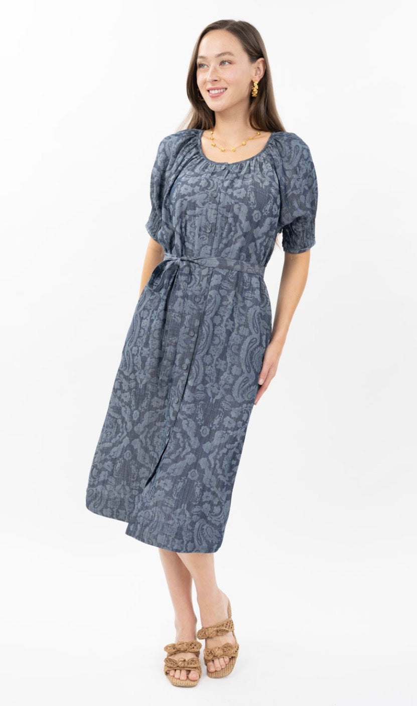 Uncle Frank Tucked Sleeve Denim Dress
