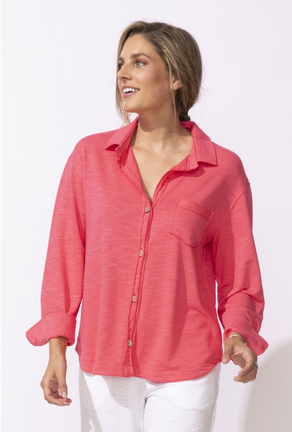 Model Span Try Shacket - Poppy