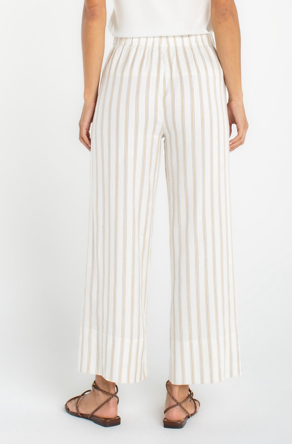 Stripe Pull On Wide Leg