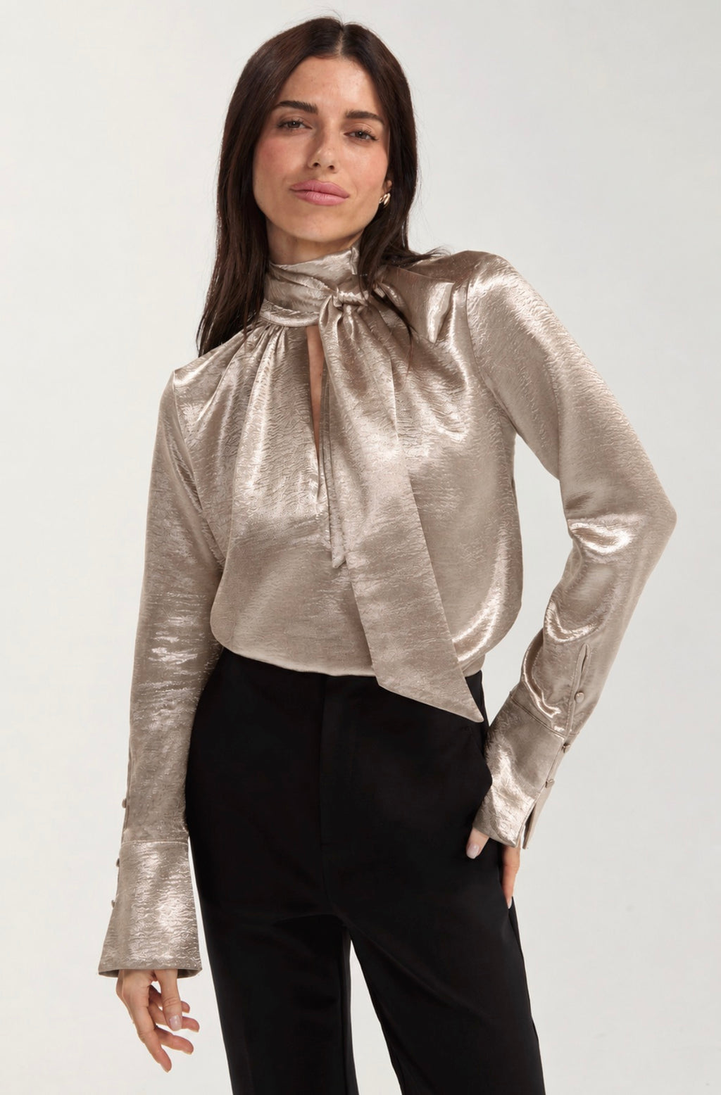 Long Sleeve Woven Blouse