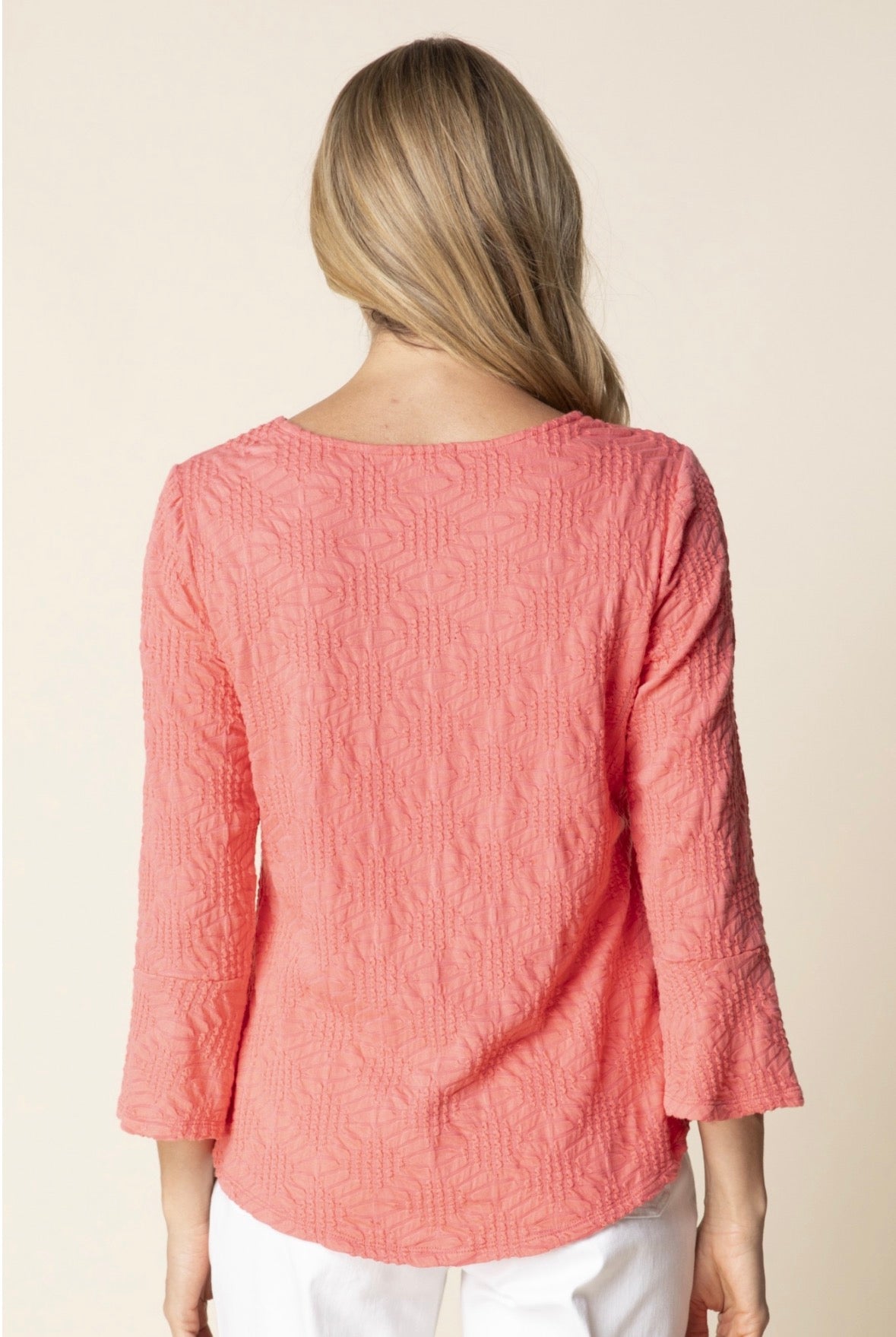 Sunburst Knit Swing Top - Coral