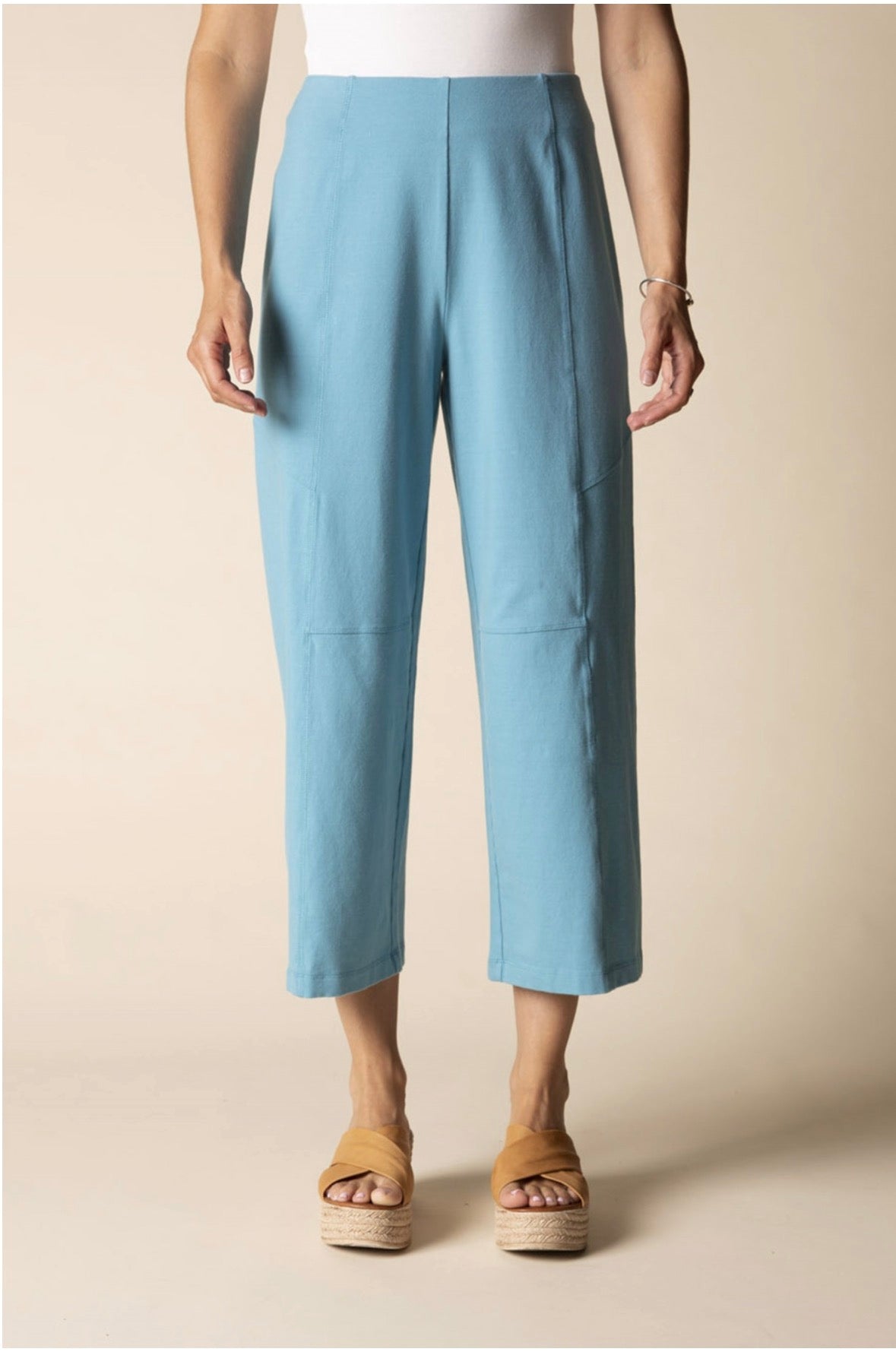 Stonewash Knit Flood Pant - Dewdrop