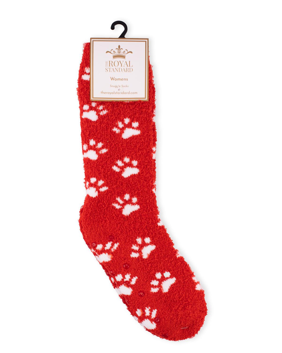 Paw Print Snuggle Grip Socks