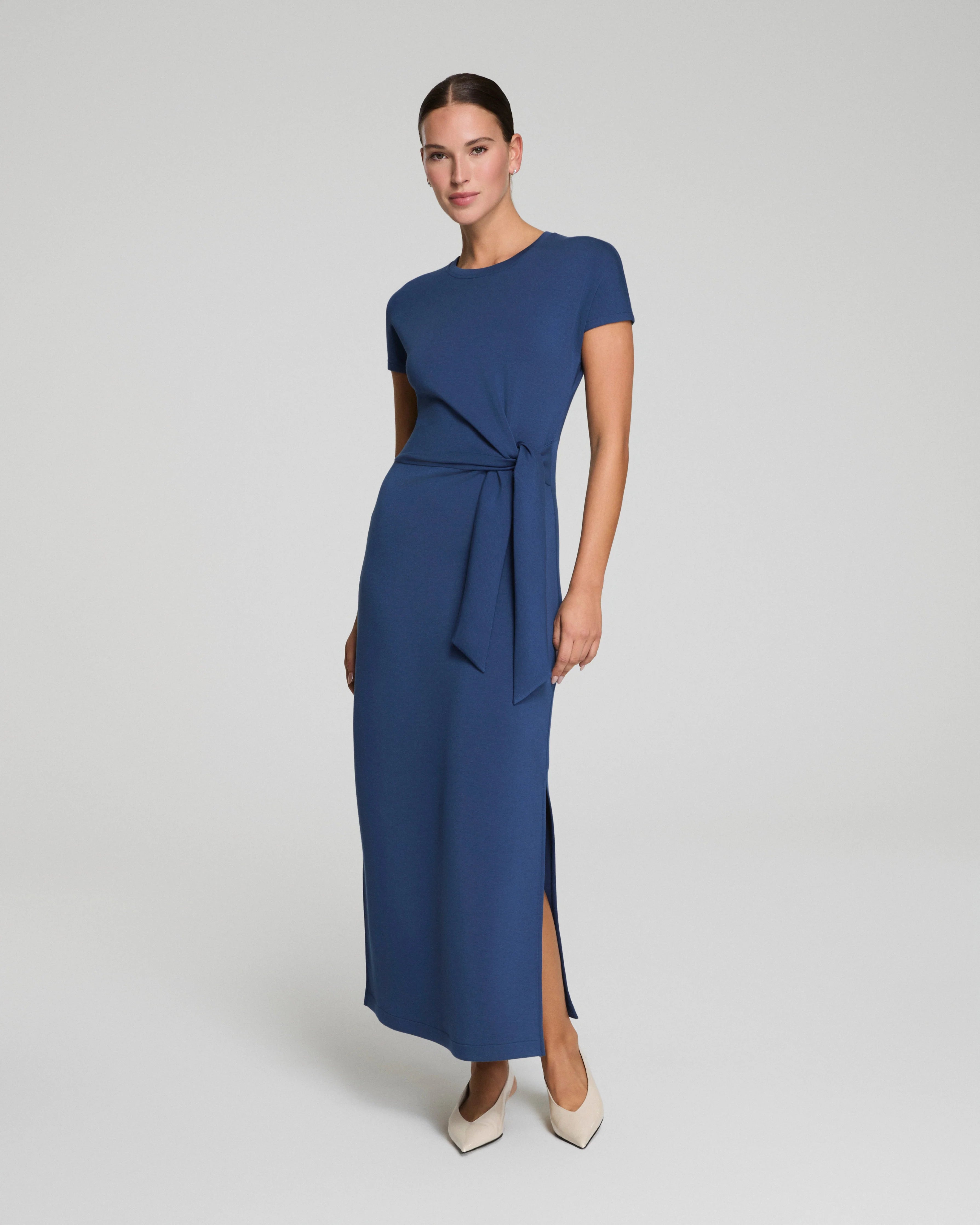 Spanx Tie Waist Maxi Dress - Indigo