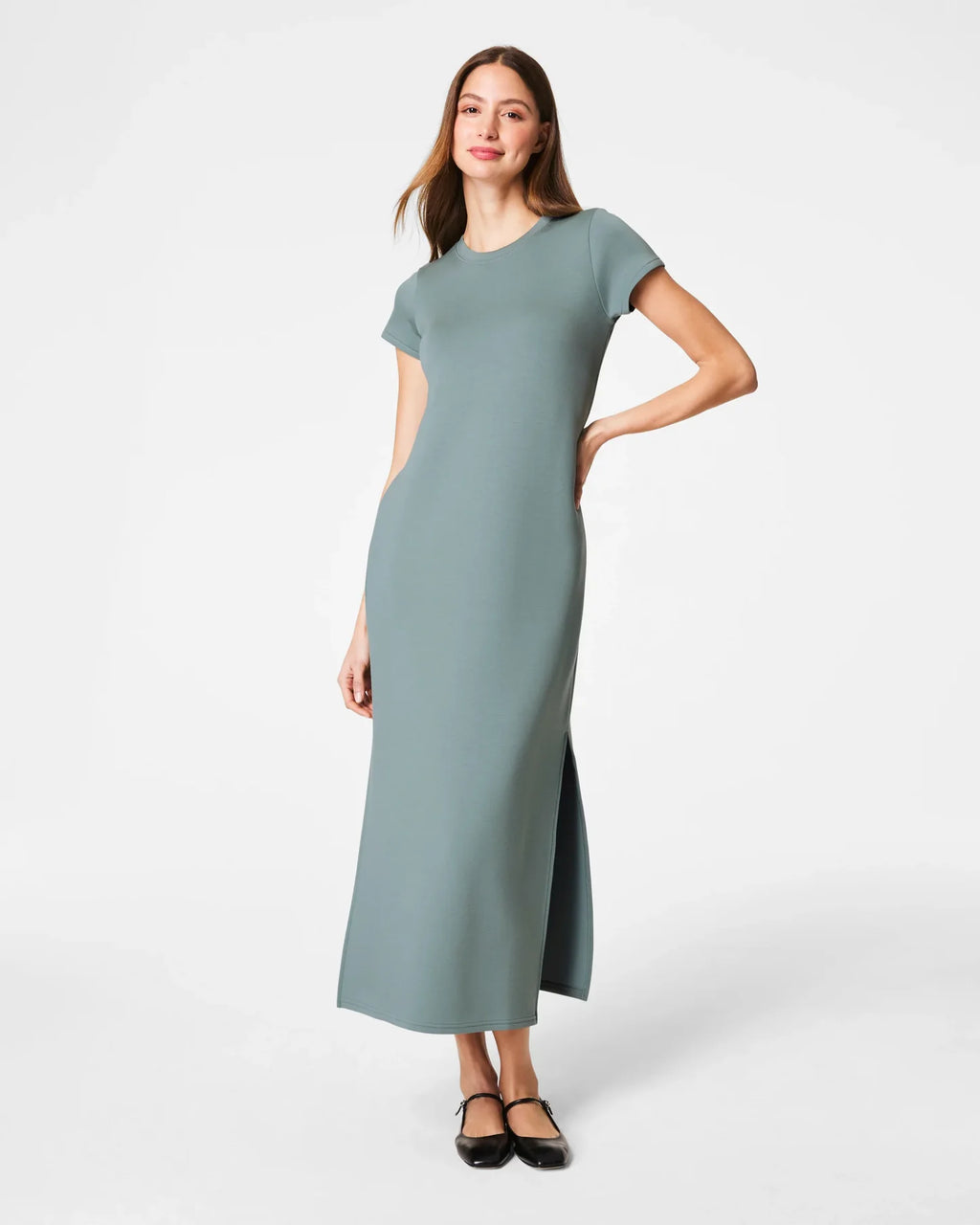 Spanx AirEssentials Side Slit Maxi Dress - Rain
