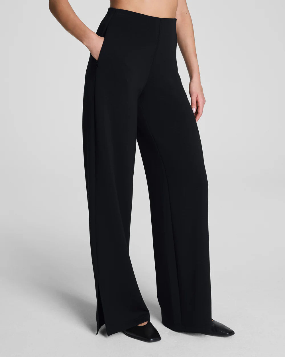 Spanx Women's AirEssentials Zero Waistband Wide Leg Pant - Black