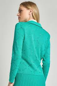 Heritage Fit Diamond Burnout Soft Knit Jacket | Ming Wang