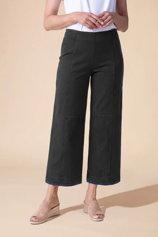 Stonewash Knit Flood Pant - Black
