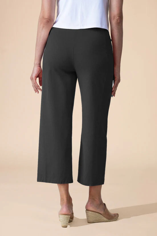 Stonewash Knit Flood Pant - Black