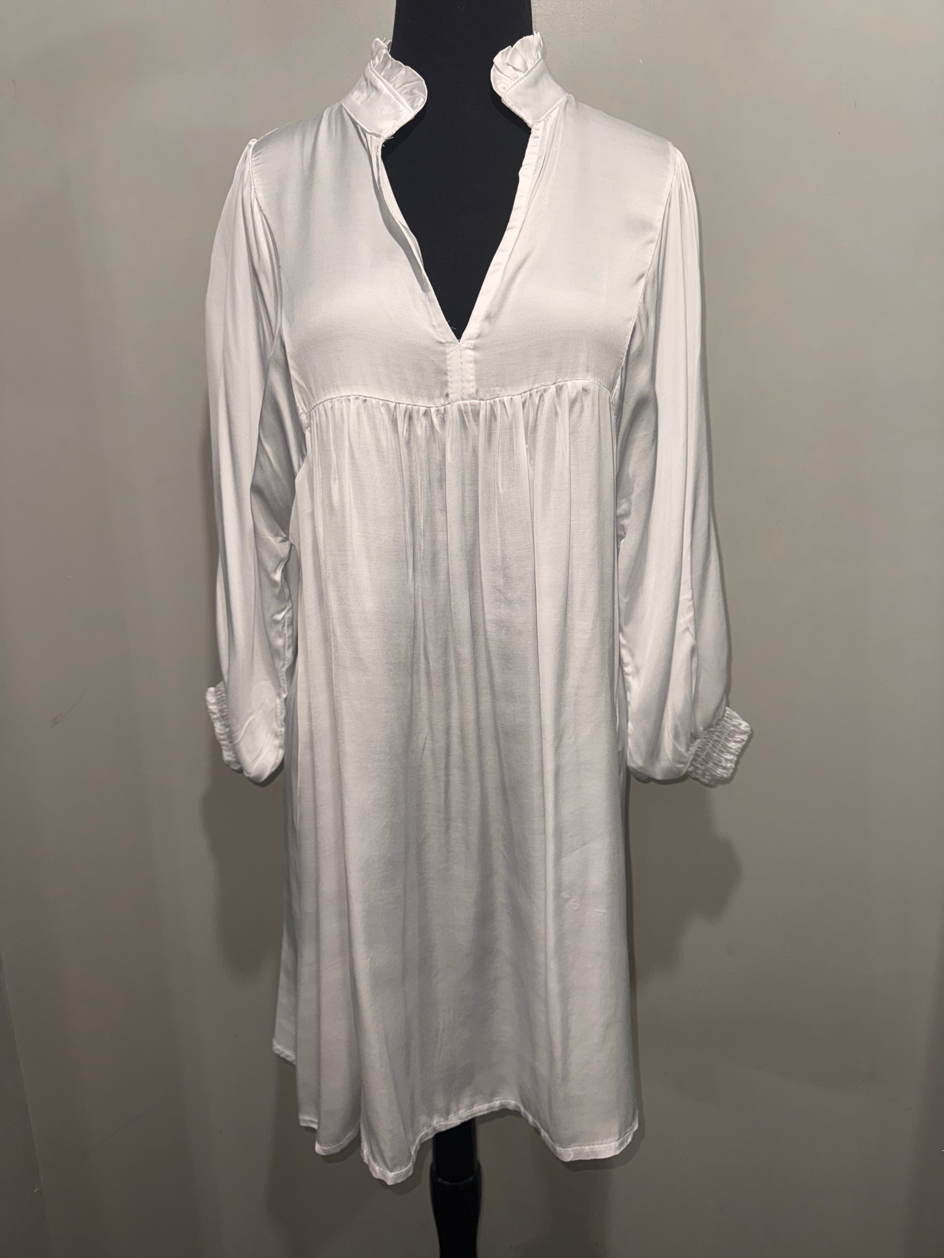 Sofia White Silk Dress