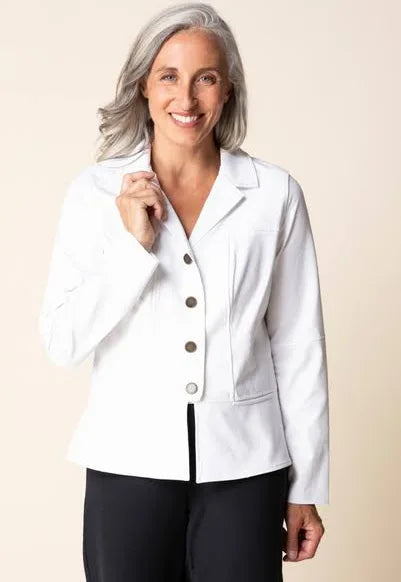 Stonewash Knit Urban Jacket - White