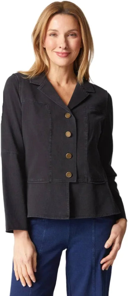 Stonewash Knit Urban Jacket - Black