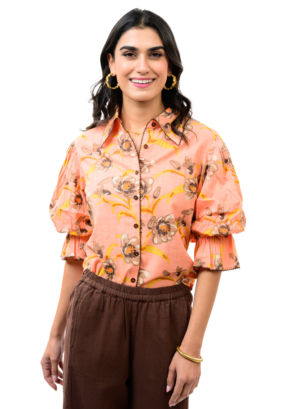 Ivy Jane Pointed Collar Poof Sleeve Shirt