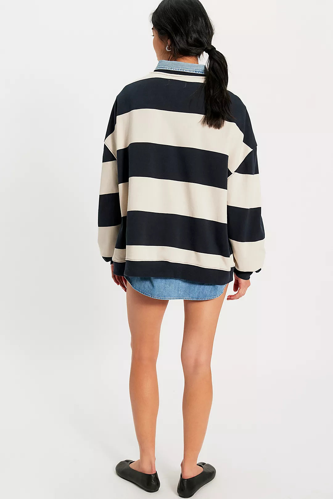 We The Free Classic Striped Oversized Crewneck
