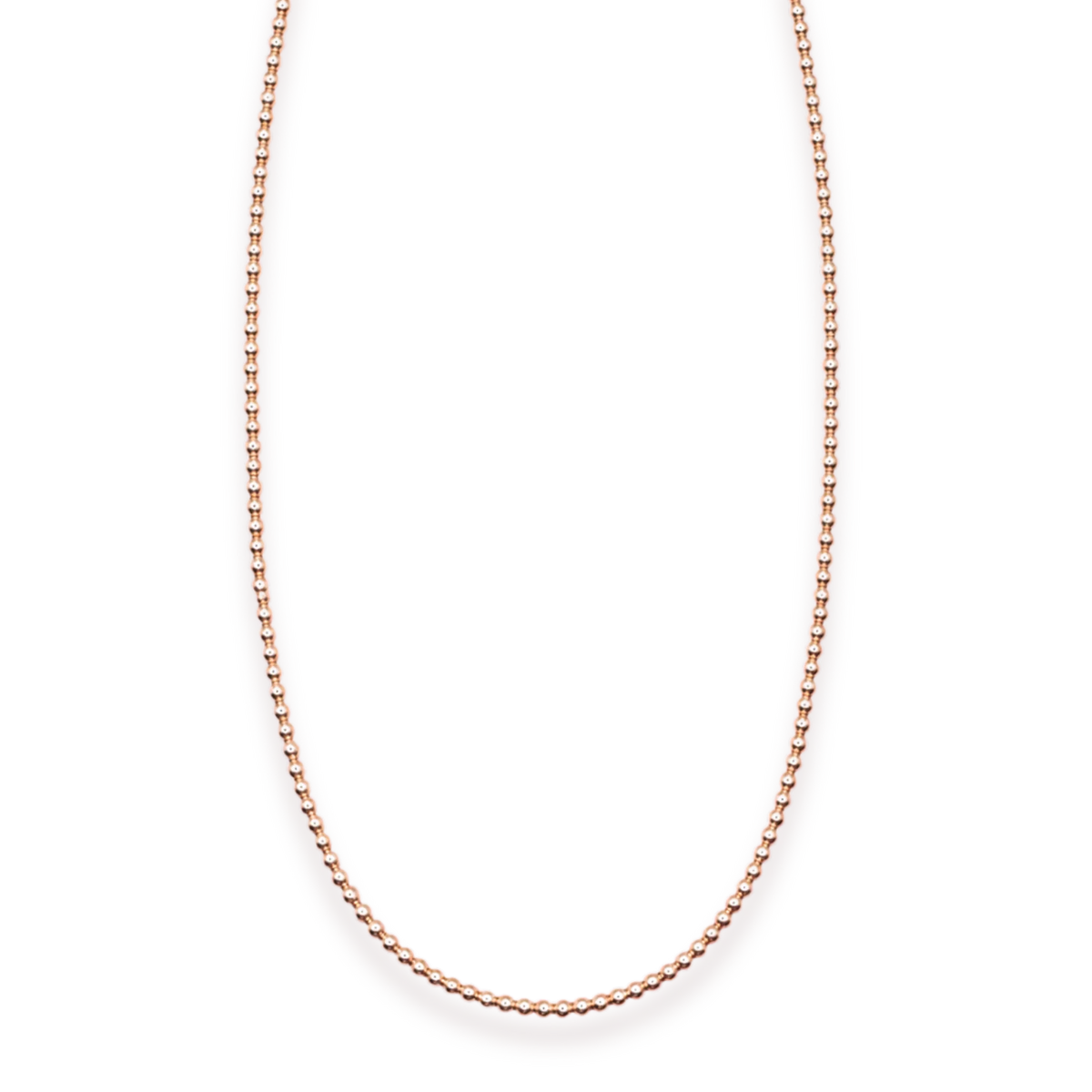 3MM Gold Beaded Necklace 16in