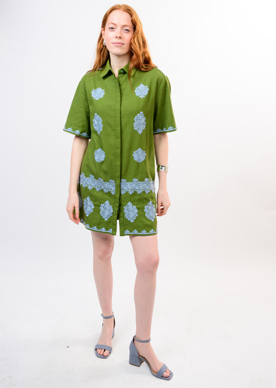 Uncle Frank Embroidered Shirt Dress