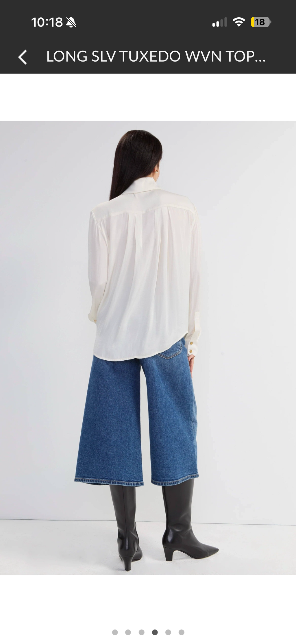 Long Sleeve Woven Tuxedo Top