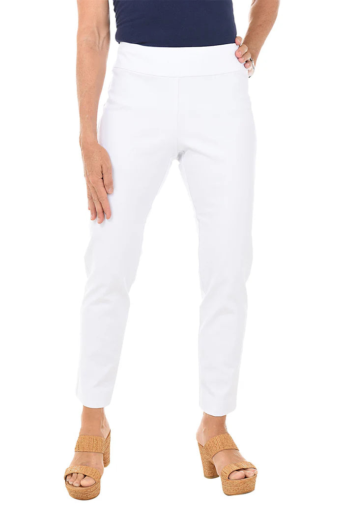 Krazy Larry Microfiber Straight Leg Pant - White